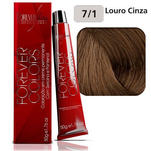 Tint. Forever Colors  7/1 Louro Cinza