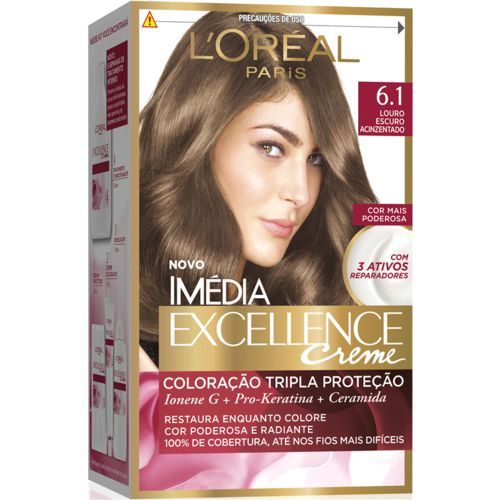 Tint. Imédia Excellence Creme 6.1 Louro Escuro Acinzentado