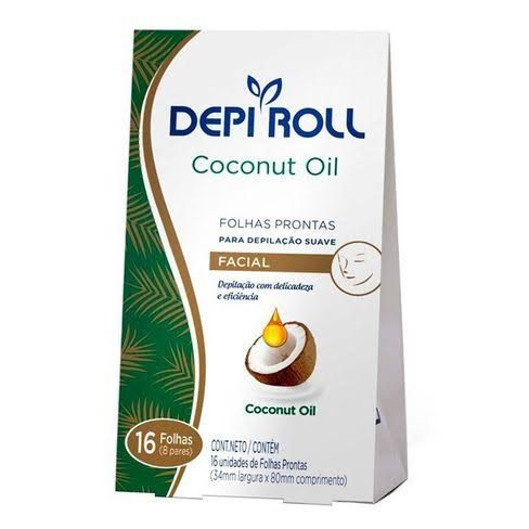 Folhas Prontas Para Depilação Facial Coconut Oil 8 Pares